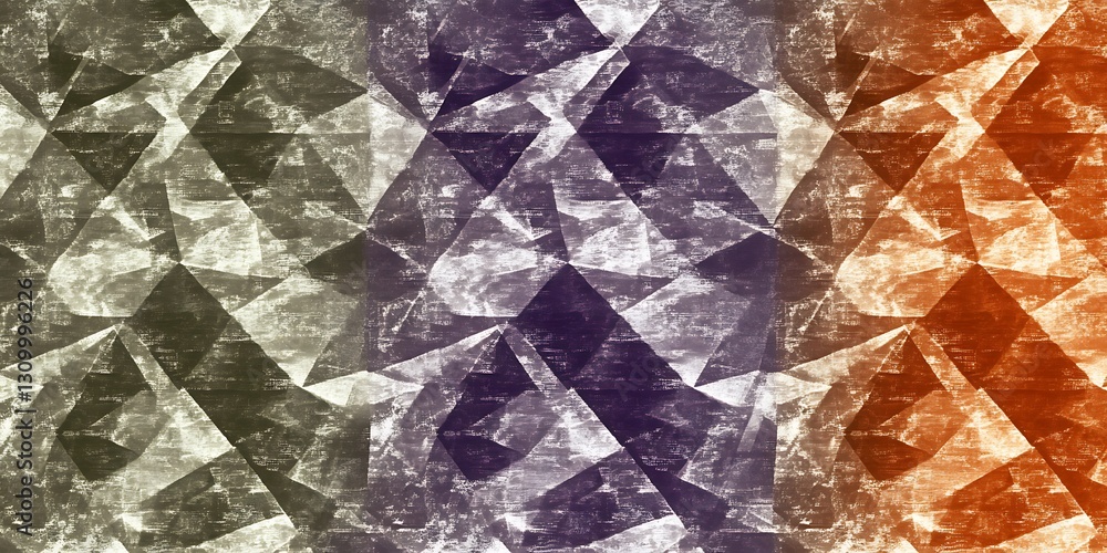 Poster abstract geometric mosaic background with grunge texture and color gradient