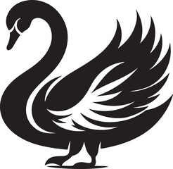Obraz premium Graceful Swan Outline Illustration