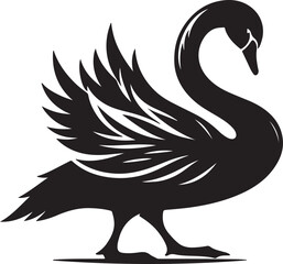 Obraz premium Romantic Swan Clipart Set