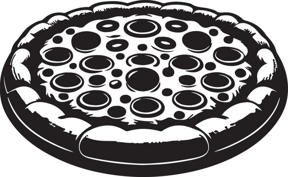 Pizza silhouette vector art illustration. Pizza vector icon.