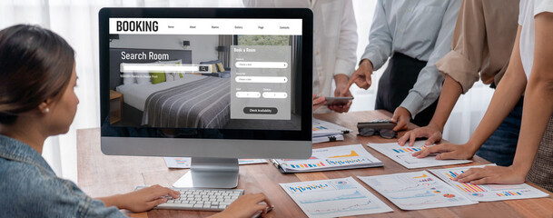 Online hotel accommodation booking website provide brisk reservation system . Travel technology...