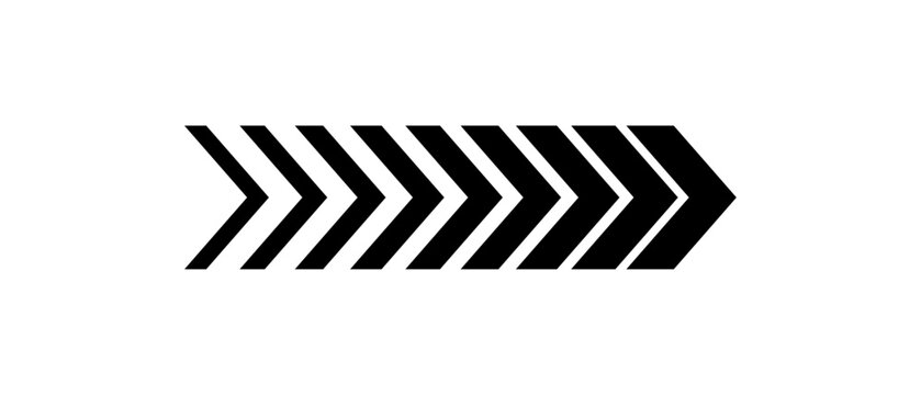 Chevron arrow icon. Moving arrows icon. blend effect, pointer, speed direction, road caution, military, navigation sign isolated on white background. Vector illustration.