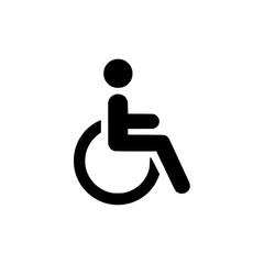 Accessibility icon in solid black representing support for people with disabilities