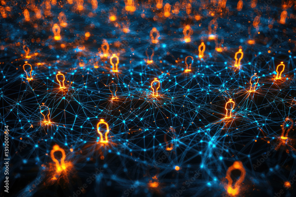 Aufkleber Abstract network visualization showing interconnected nodes representing individuals or data points in a complex system.