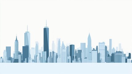 NYC skyline, cityscape illustration, urban panorama, background, website design