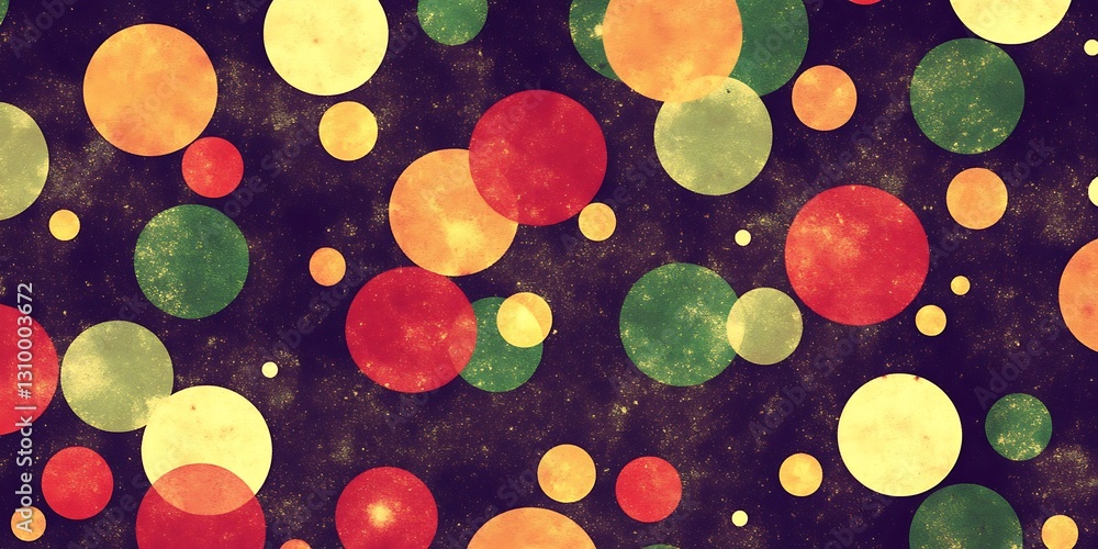 Poster retro circles pattern with textured surface and color variations background