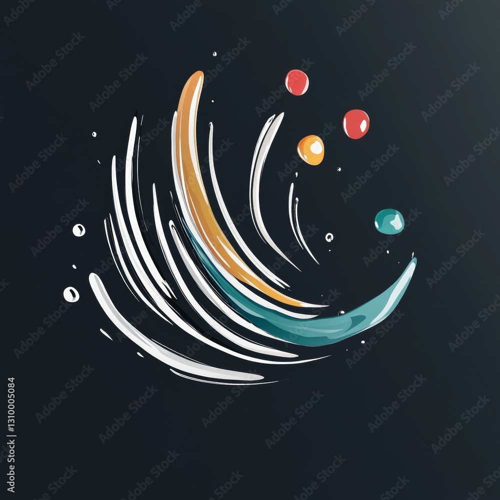 Poster creative abstract modern design with colorful swirls and dynamic fluid shapes - vibrant artistic bac