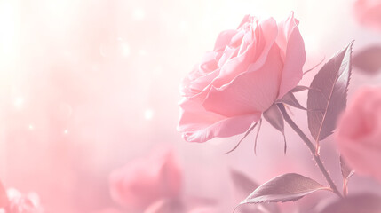 Obraz premium Delicate pink rose in soft pastel light