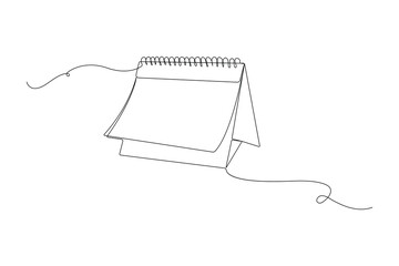 Continuous One Line Drawing of a Calendar, Minimalist Line Art Icon, Simple Planner Illustration