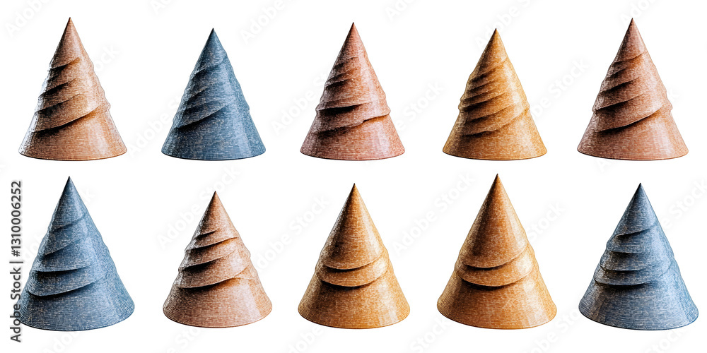 Aufkleber set of cones isolated on a transparent background. generative ai.