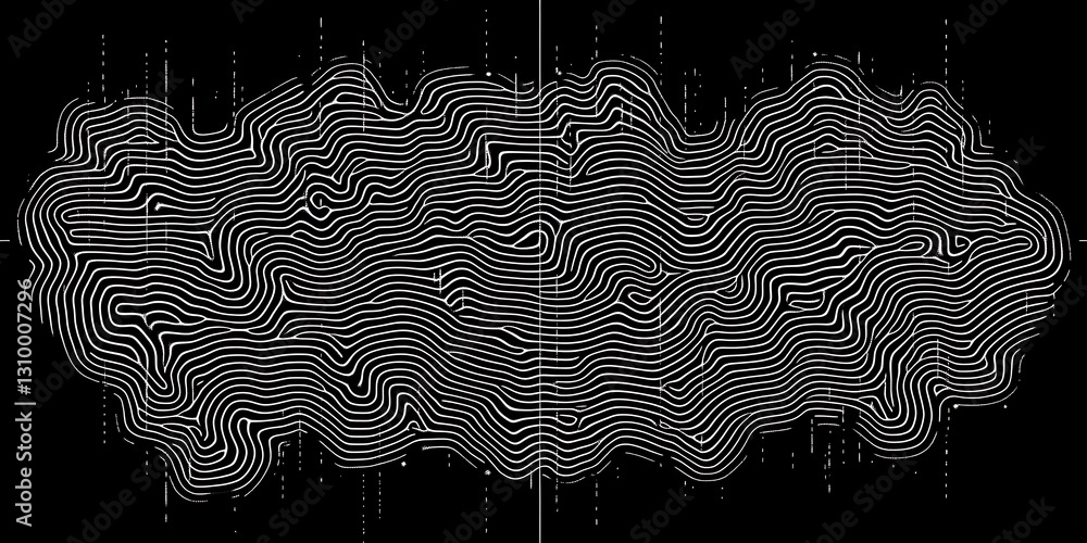 Aufkleber wavy line pattern creating a abstract topographic contour landscape