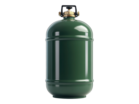 green gas cylinder