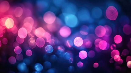 Colorful pink and blue bokeh lights with soft glow effect in abstract background