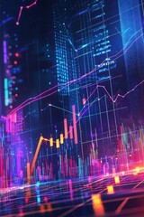 Business analysis chart showing market growth trends