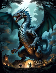 Fototapeta premium dragones, animal, ilustración, vector, aborto, dibujos animados, caballo, arte, ave, tatuaje