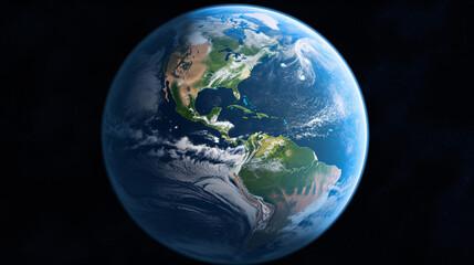 Fototapeta premium High-resolution, super-detailed image of Planet Earth, perfect for environmental, space, and nature-themed backgrounds.