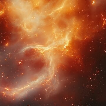 Stellar clouds of vibrant orange and yellow hues