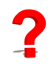 question mark on white