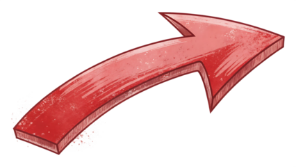 red arrow isolated on white