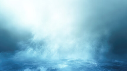 Mystical fog over tranquil ocean horizon at dusk