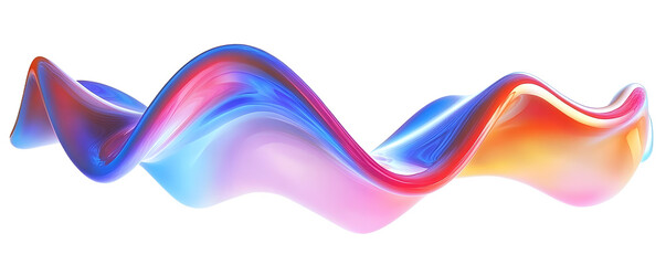 Fototapeta premium Abstract colorful wavy shape, 3d render