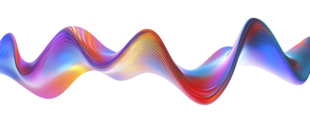 Abstract colorful wavy shape, 3d render