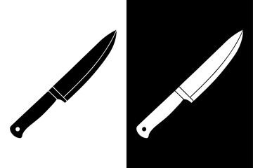 Cutting Tool Knife Silhouette Ideal for Cooking & Food Graphics.