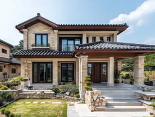 Beautiful two story home with a well designed exterior structure