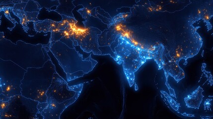 Asia by Night: A Digital Globe of Population Density and Light Emissions