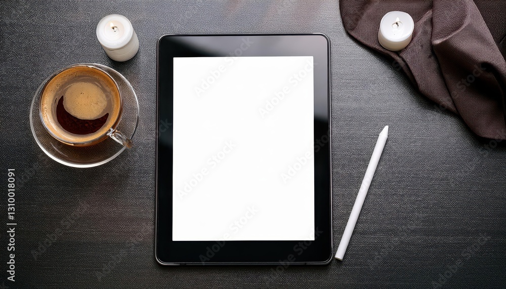 Poster sleek tablet against a minimalistic backdrop a pristine canvas of modern technology amidst simplicit