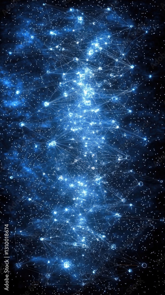 Canvas Prints universe network connection in deep dark background for science, technology wallpaper