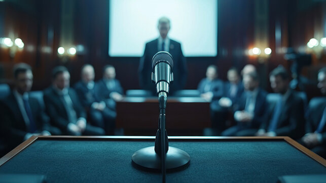 Politician announces economic tariffs amid influence of corporate interests at press conference