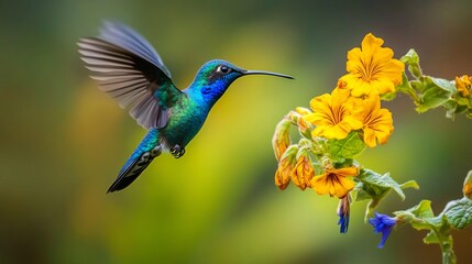 Obraz premium Vibrant Hummingbird in Flight