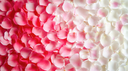 Fototapeta premium Vibrant pink and white rose petals creating a stunning floral pattern