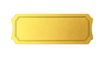 Gold Ticket isolate background white color png