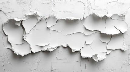 Fototapeta premium Cracked white clay texture background