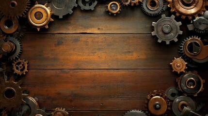Immerse yourself in a world of vintage machinery with this gear-laden background.