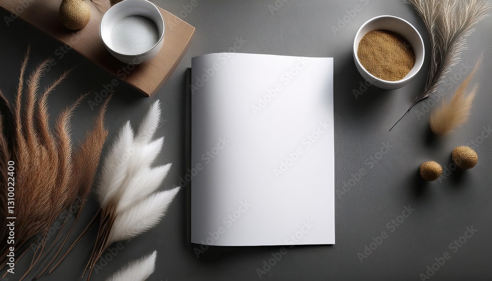 Poster stylish a brochure mockup displaying a modern product launch, featuring sleek graphics on a classic 