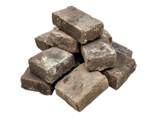 pile of dirty pavement bricks