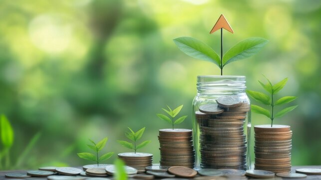 Maximize financial growth stacked coins business setting informative content strategic viewpoint wealth concept
