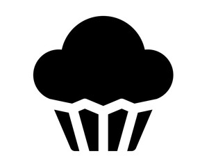 Cupcake icon. Vector simple cake, muffin illustration.