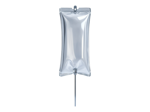 saline bag on stand