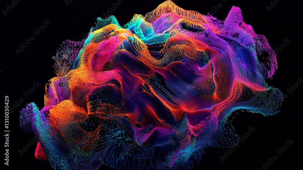 Aufkleber creating an ai brainlike structure digital realm art display vibrant colors futuristic innovative co