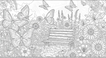 Vibrant Butterfly Garden with Diverse Species