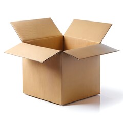 Open empty cardboard box for shipping and storage