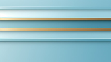 Fototapeta premium A subtle flat, straight, clear solid vector blue background with golden gradient lines and a premium border, perfect for display panel and product displays.