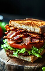 Delicious BLT Sandwich - Fresh Ingredients, Tasty Bacon