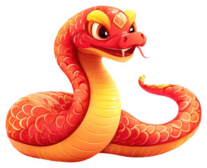 Fototapeta premium PNG Red snake character reptile cartoon illustration.