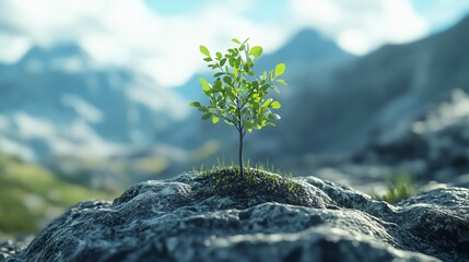 Vibrant Tree Sprout Growth Illustration