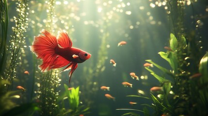 Beautiful Betta Fish in Natural Habitat